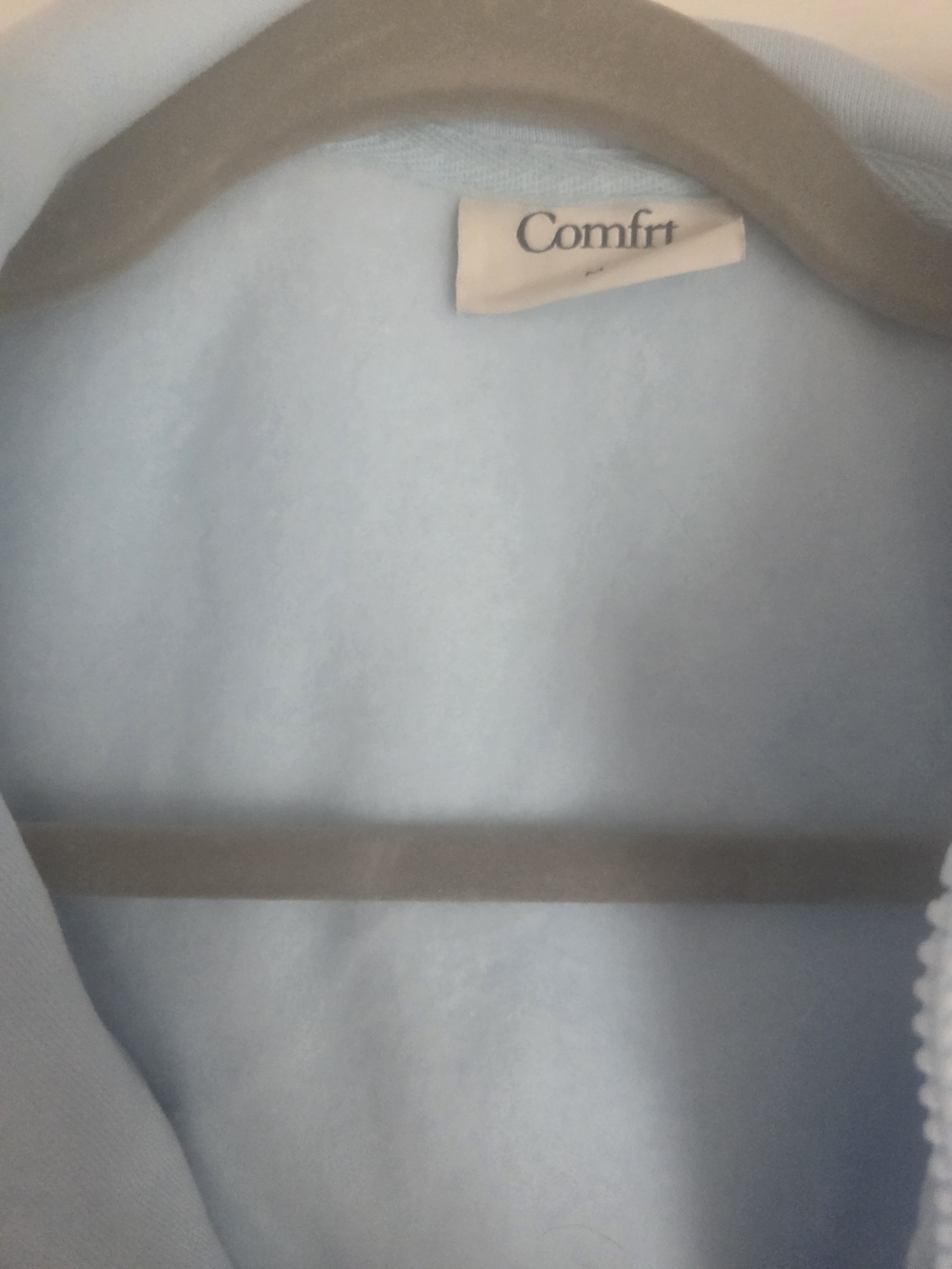 Comfrt Brand New Never Worn Baby Blue Zip-Up Hoodie Size Large - Picture 3 of 5
